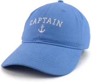 Trendy Apparel Shop Captain Anchor Embroidered Soft Crown 100% Brushed Cotton Cap