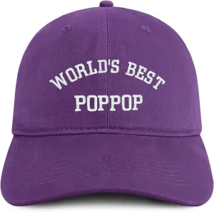 Trendy Apparel Shop World's Best Poppop Embroidered Low Profile Soft Cotton Baseball Cap