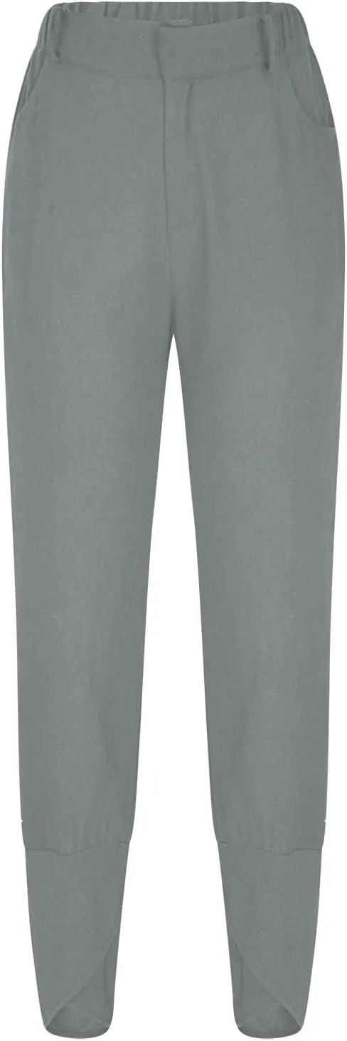 Trousers Pants for Women Trendy Loose Wide Leg Summer Beach Pants Casual Fashion Button High Waist Lounge Pants with Pockets