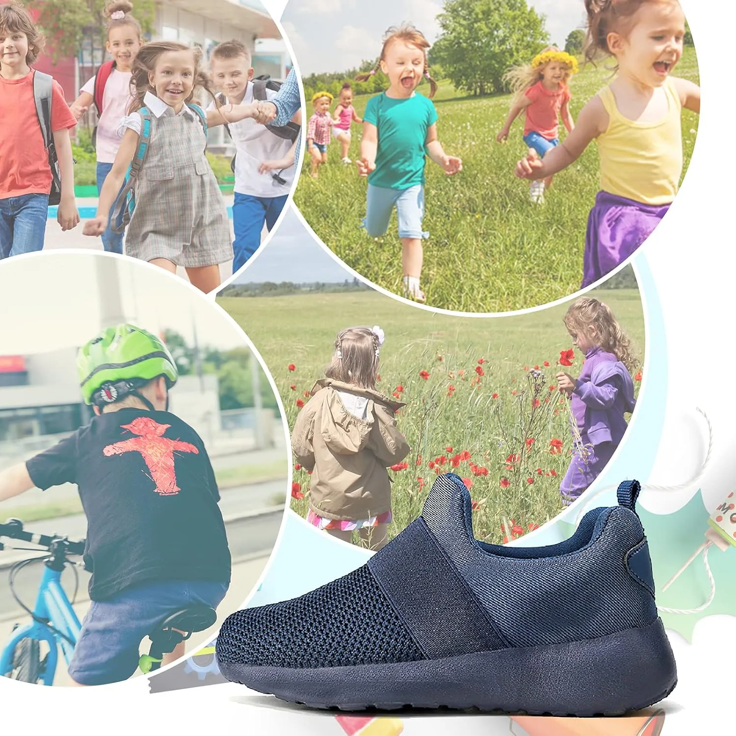 Tvtaop Toddler Shoes Boys Girls Athletic Running Shoes Slip on Sneakers Tennis Shoes(Kids/Toddler/Little Kid)