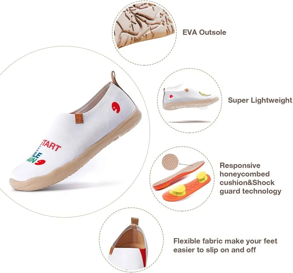 UIN Smiley Slip On Fashion Sneakers Cute Casual Fancy Art Painted Comfort Soft Shoes