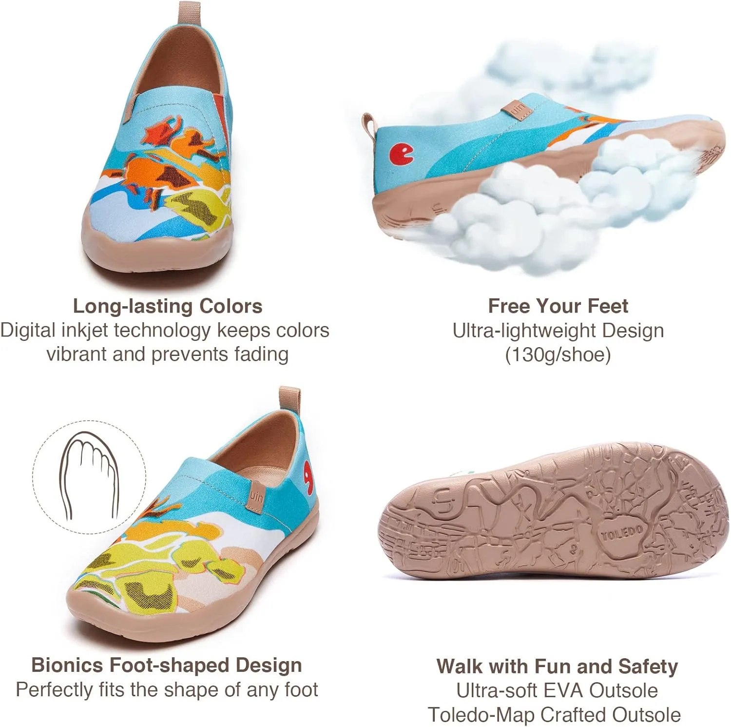 UIN x National Gallery Collaboration Slip On Art Travel Shoes