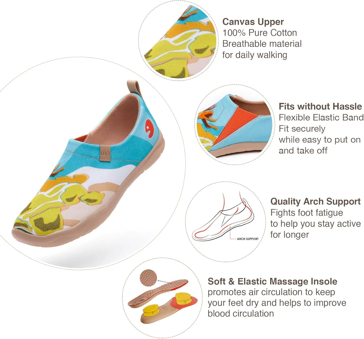 UIN x National Gallery Collaboration Slip On Art Travel Shoes