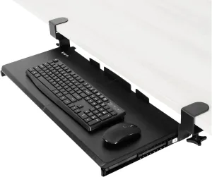 VIVO Large Keyboard Tray Under Desk Pull Out with Extra Sturdy C Clamp Mount System, 27 (33 Including Clamps) x 11 Inch Slide-Out Platform Computer Drawer for Typing, Black, MOUNT-KB05E