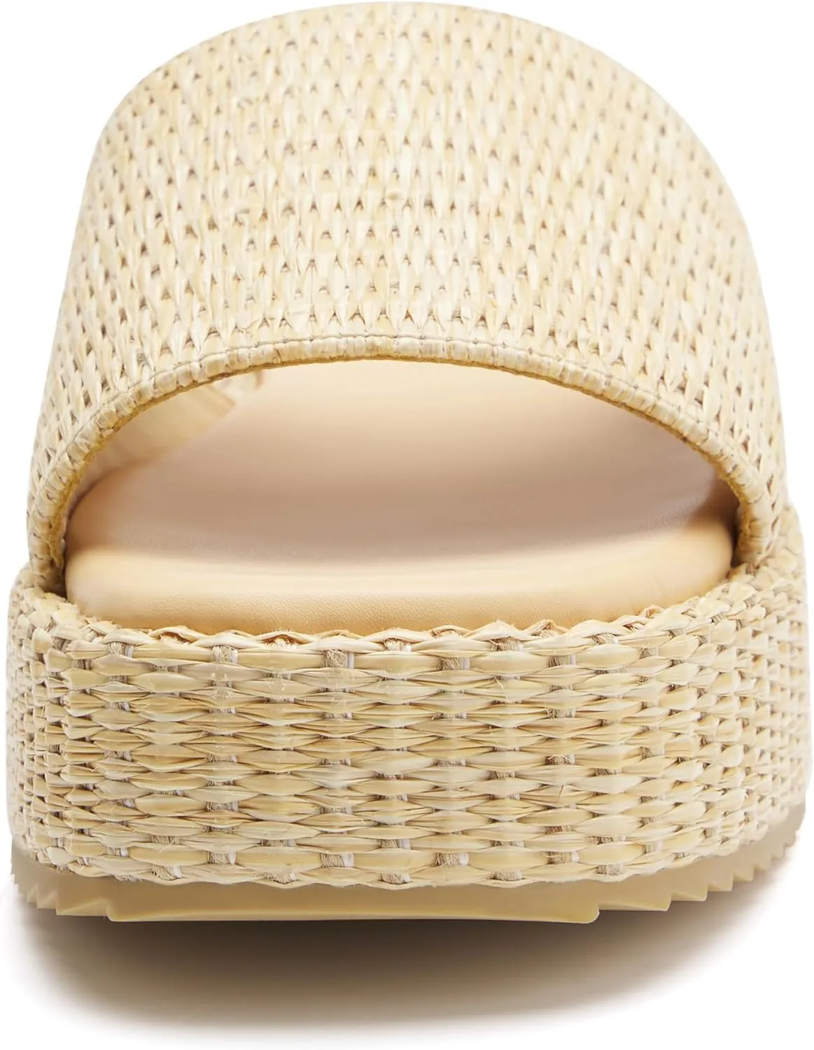 vodvob Platform Sandals for Women Open Toe Comfort Slip On Espadrille Sandals Cute Beach Straw Raffia Sandals Casual Summer Vacation for Women