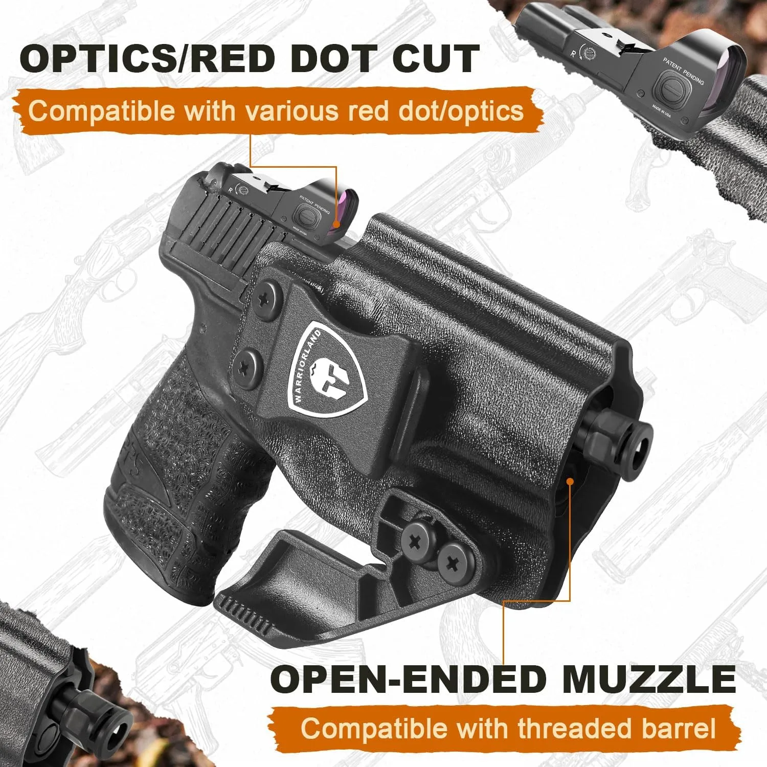 WARRIORLAND PPS M2 Holster - IWB Kydex Optics Cut Fit, Adj. Retention & Cant, Right/Left Hand Optional