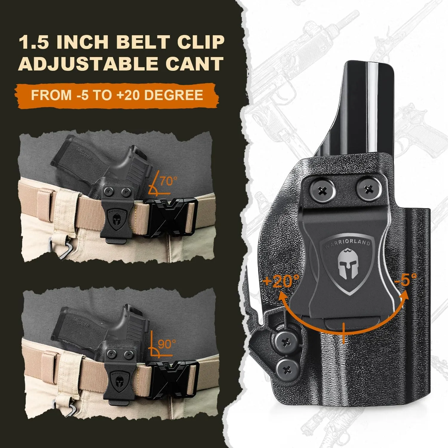 WARRIORLAND PPS M2 Holster - IWB Kydex Optics Cut Fit, Adj. Retention & Cant, Right/Left Hand Optional