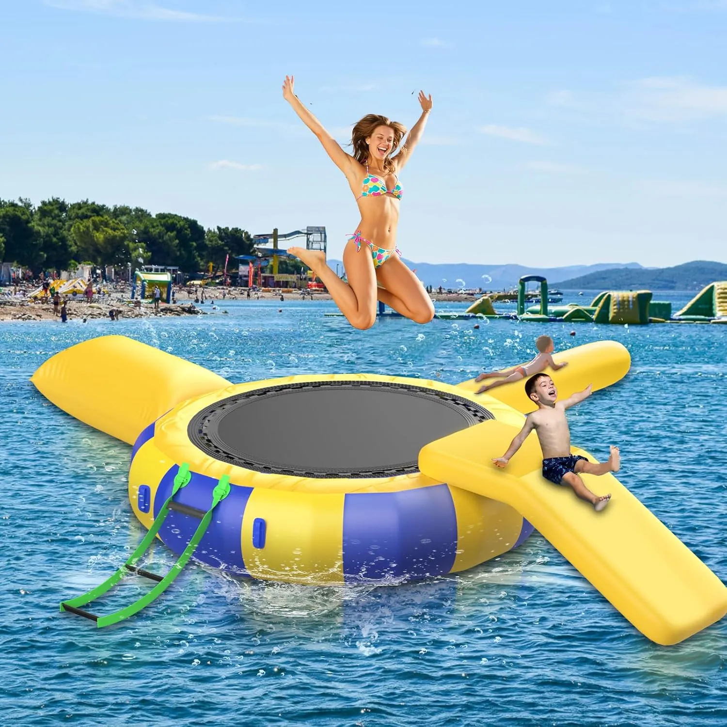 Wate Bouncer/Water Trampoline for Lake,Recreational Floating Bouncer for Lake,Ideal for Bouncing, Jumping, Launching, & Lounging 10ft/3m