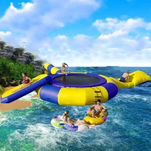 Water Toys, Water Trampoline, Water Trampoline on Lake, Water Trampoline with Slide, Bouncing Bed Water Amusement Park,10ft