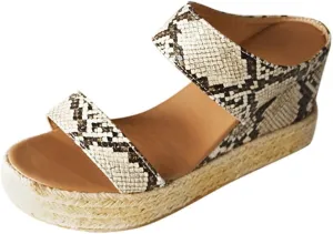 Wedges Toe Slip-On Open Beach Sandals Women Breathable Straw Casual Shoes Women's Wedges