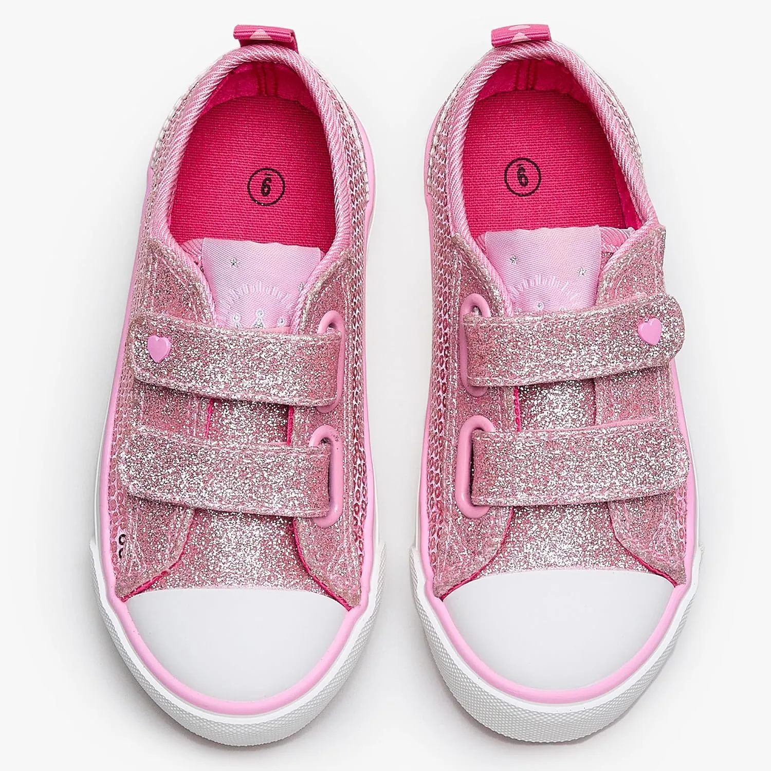 Weestep Girls Glitter Low-Top Casual Canvas Shoes - Lightweight Fashion Sneakers for Toddler and Little Kid