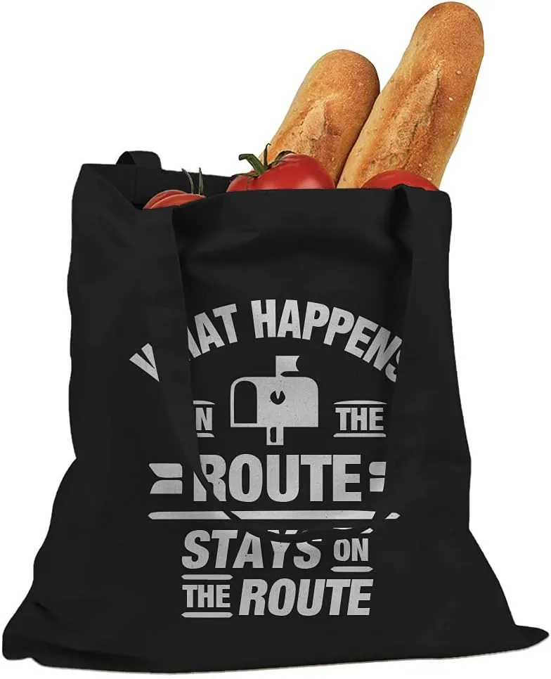 What Happens on the Route Stays on the Route Cotton Canvas Tote Bag