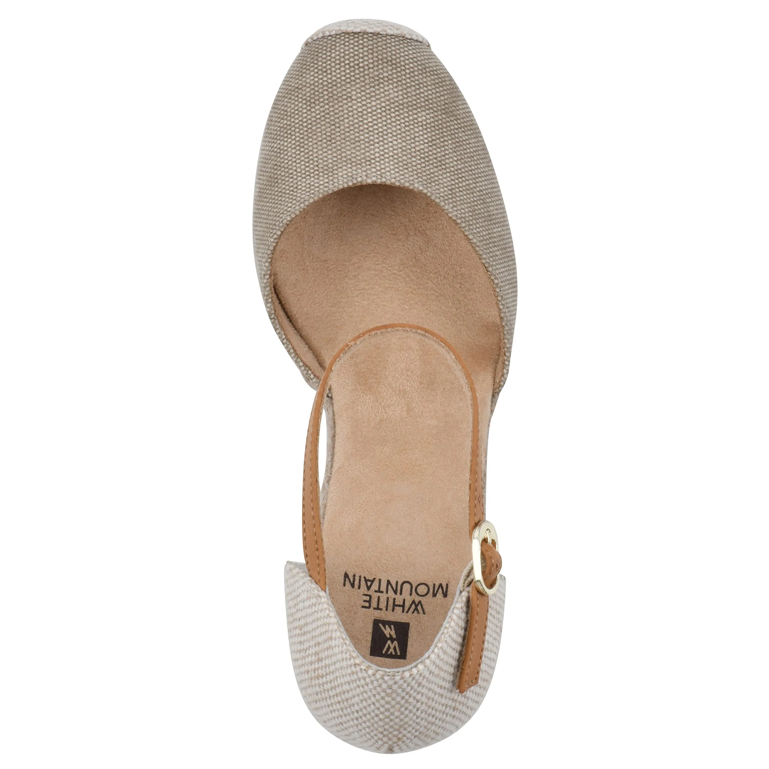 WHITE MOUNTAIN Women's Mamba Espadrille Wedge Sandal, Lttaupe/Canvas, 11 M