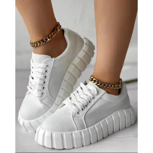 Women Laced Sneakers Canvas Shoes Chaussure Femme Espadrille Casual Canvas Shoes Women y2k Solid Flats Sports Shoes for Women