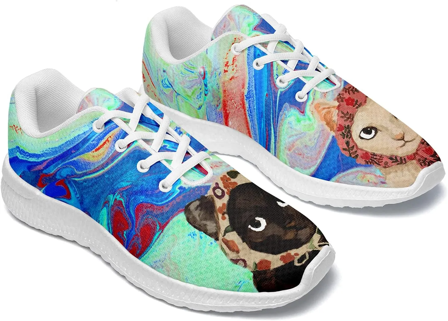Women Slip On Tennis Shoes Athletic Walking Casual Non-Slip Sneakers Custom Pet Print Shoes