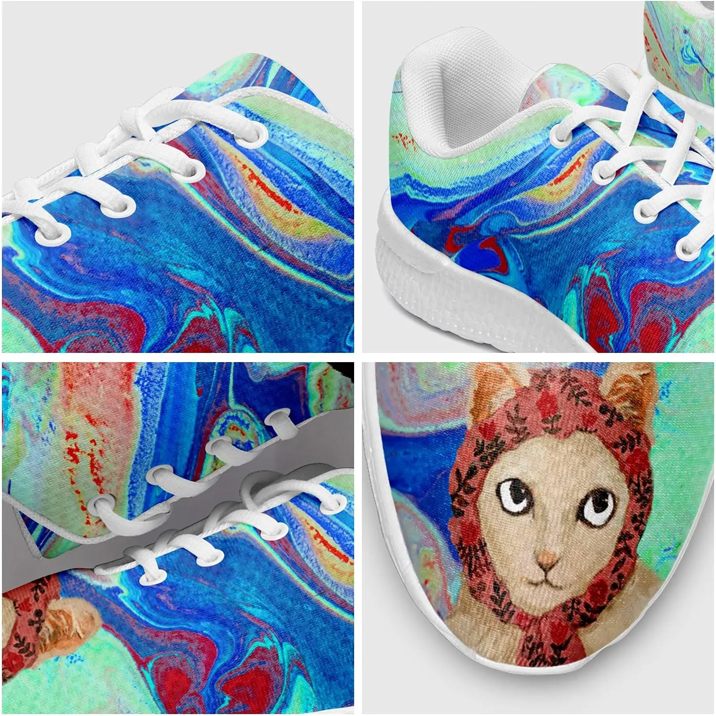 Women Slip On Tennis Shoes Athletic Walking Casual Non-Slip Sneakers Custom Pet Print Shoes