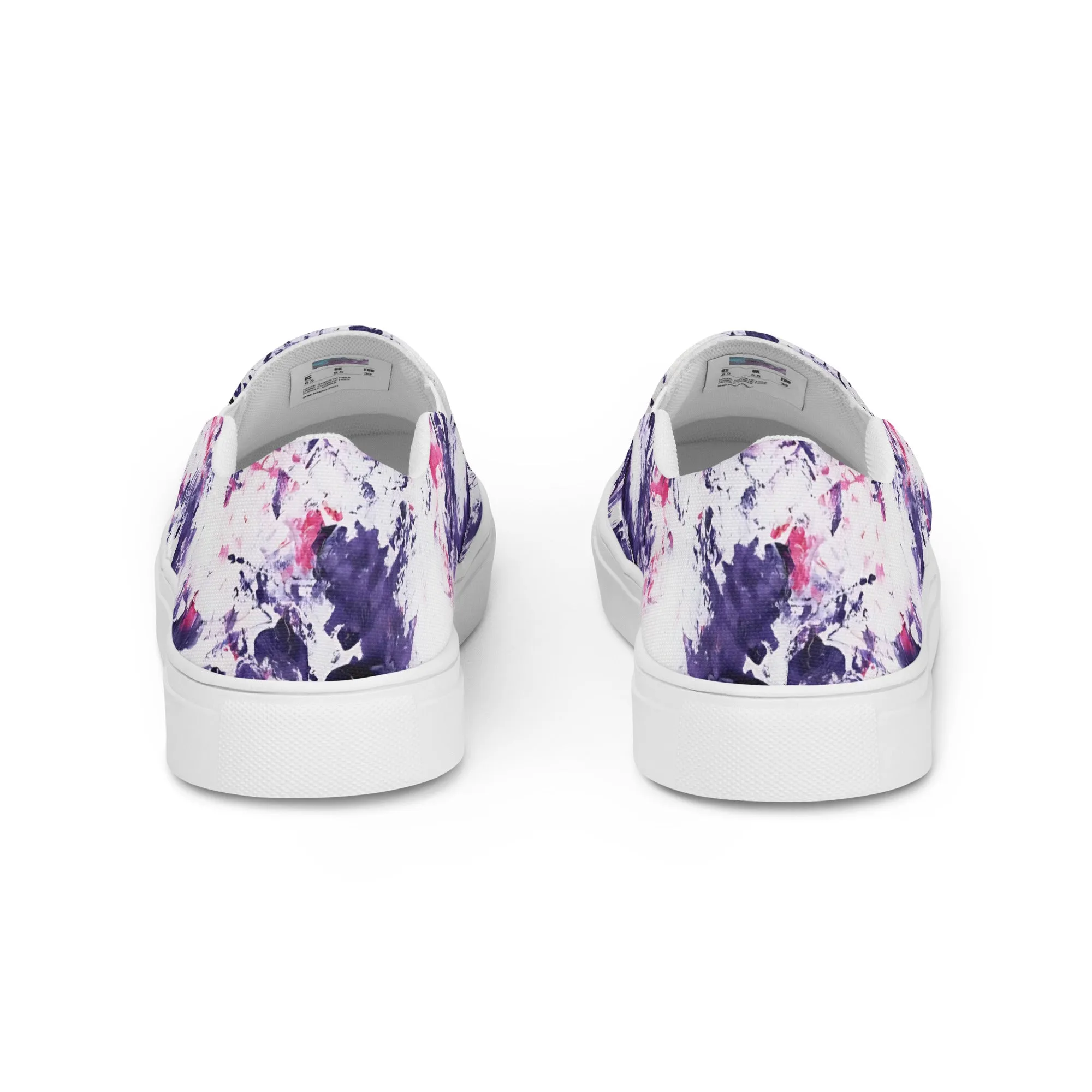 Women's Canvas Slip-On Shoes | Purple and Pink Abstract Design