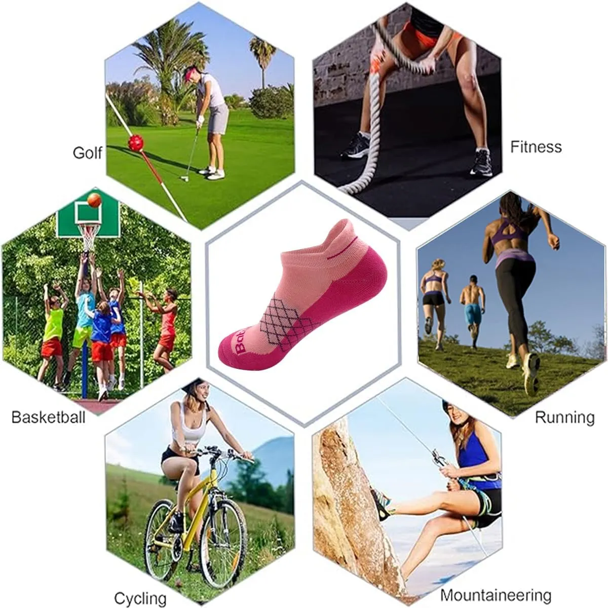 Women's Casual Ankle Socks Low Cut Athletic Socks 6 pairs