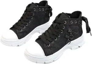 Women's High Top Heightened Sole Canvas Shoes Sports Causal Fashion Sneakers