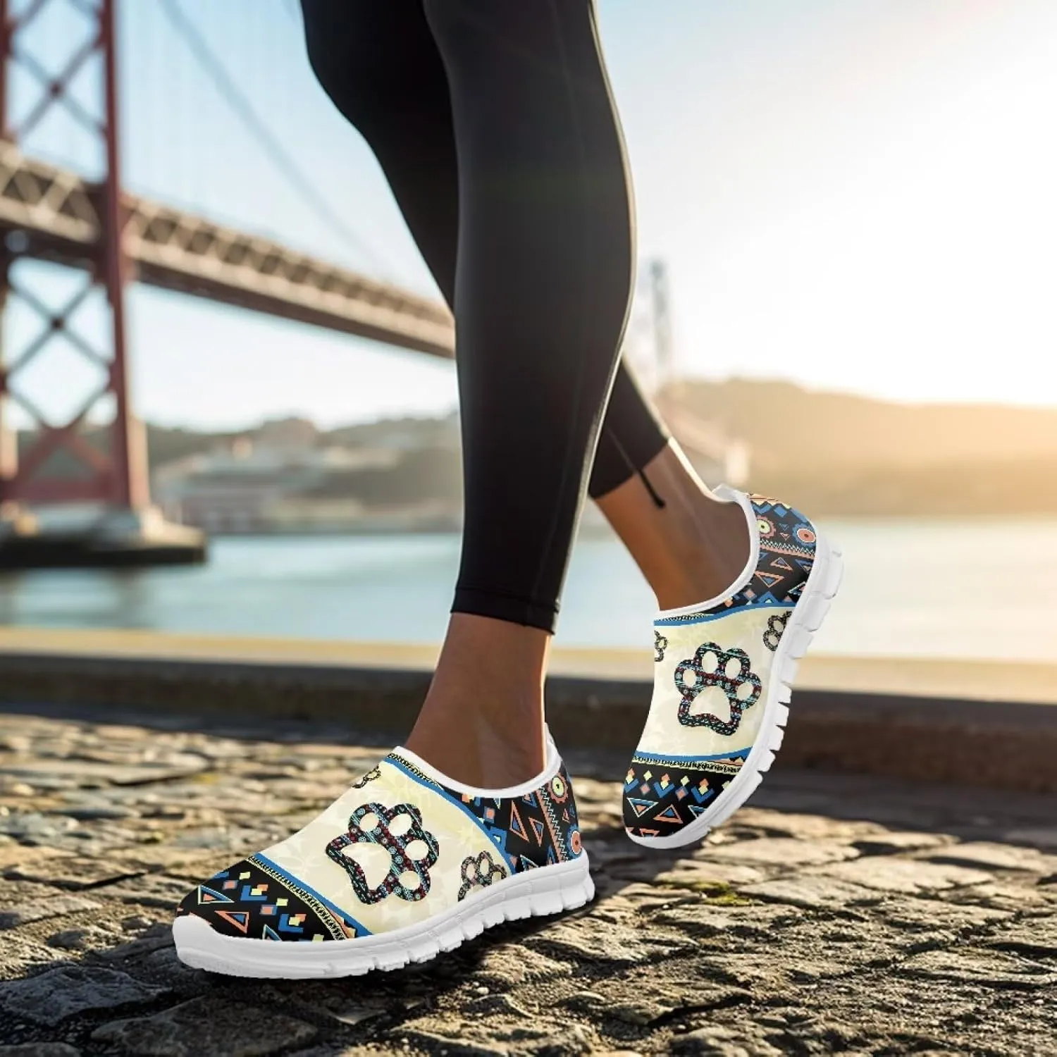 Women’s Outdoor Cycling Canvas Shoes Low Top Fashion Sneakers Slip on Walking Shoe（White Sole）