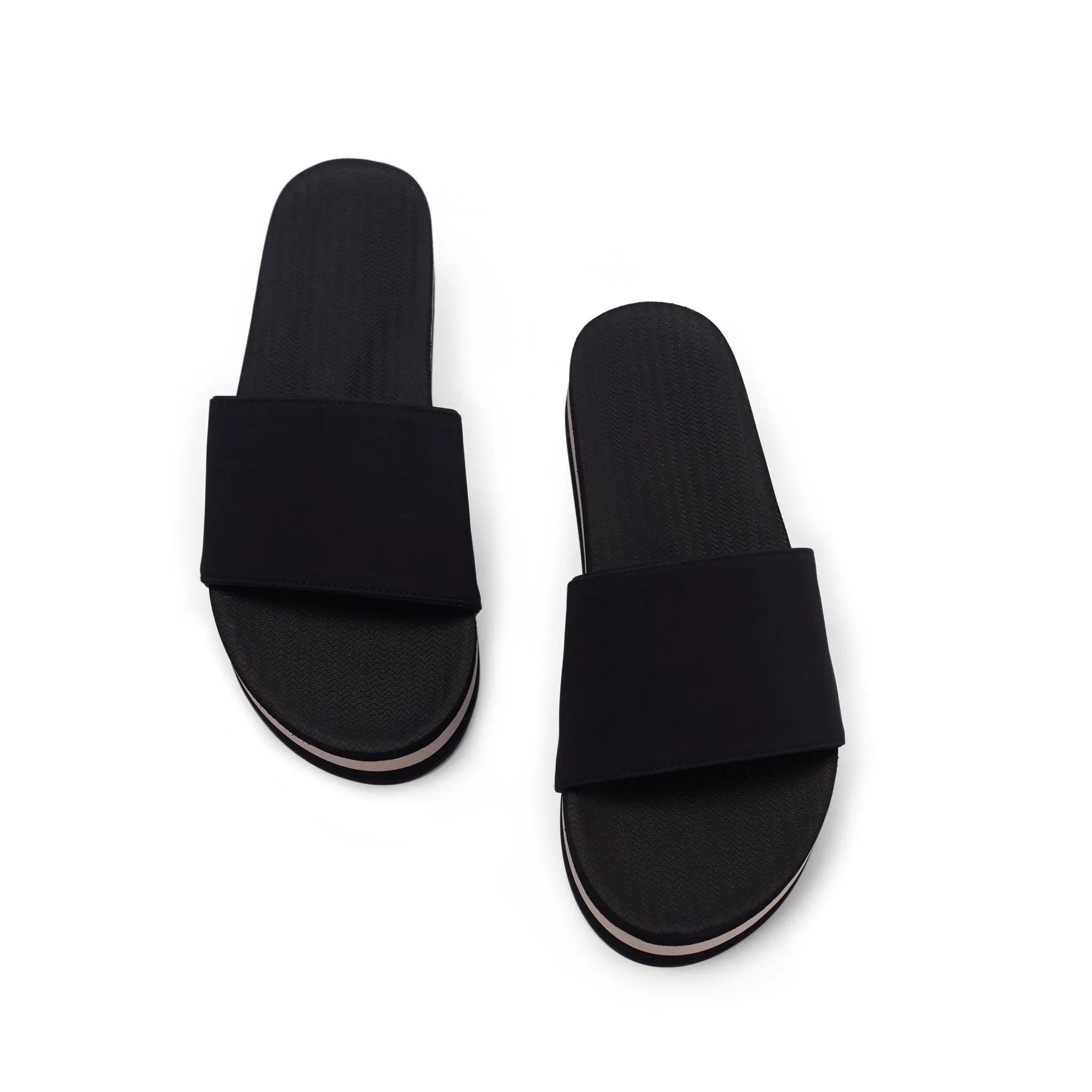 Women's Platform Slide - Black & Sea Salt