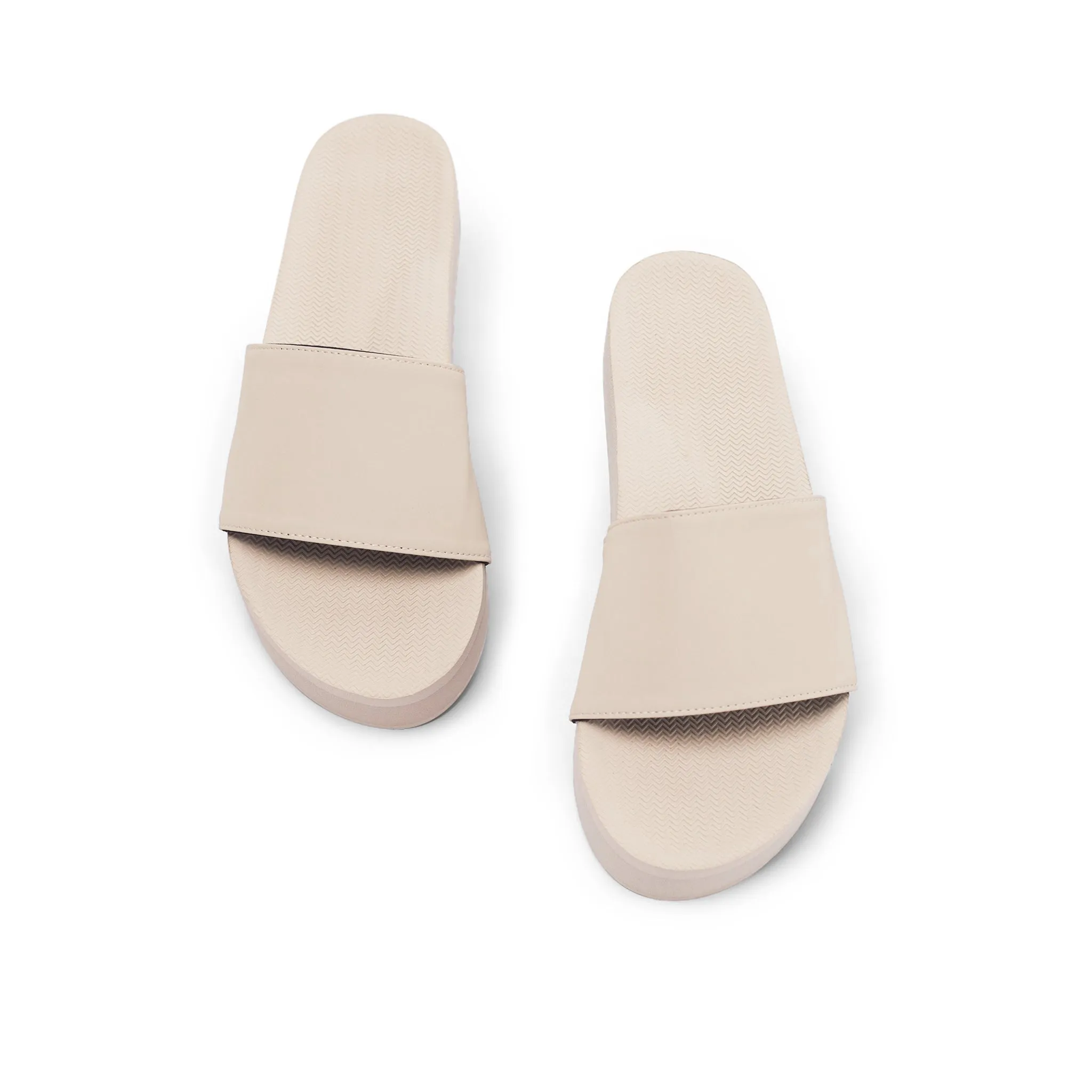 Womens Platform Slides - Sneaker Sole - Sea Salt/Sea Salt Sole