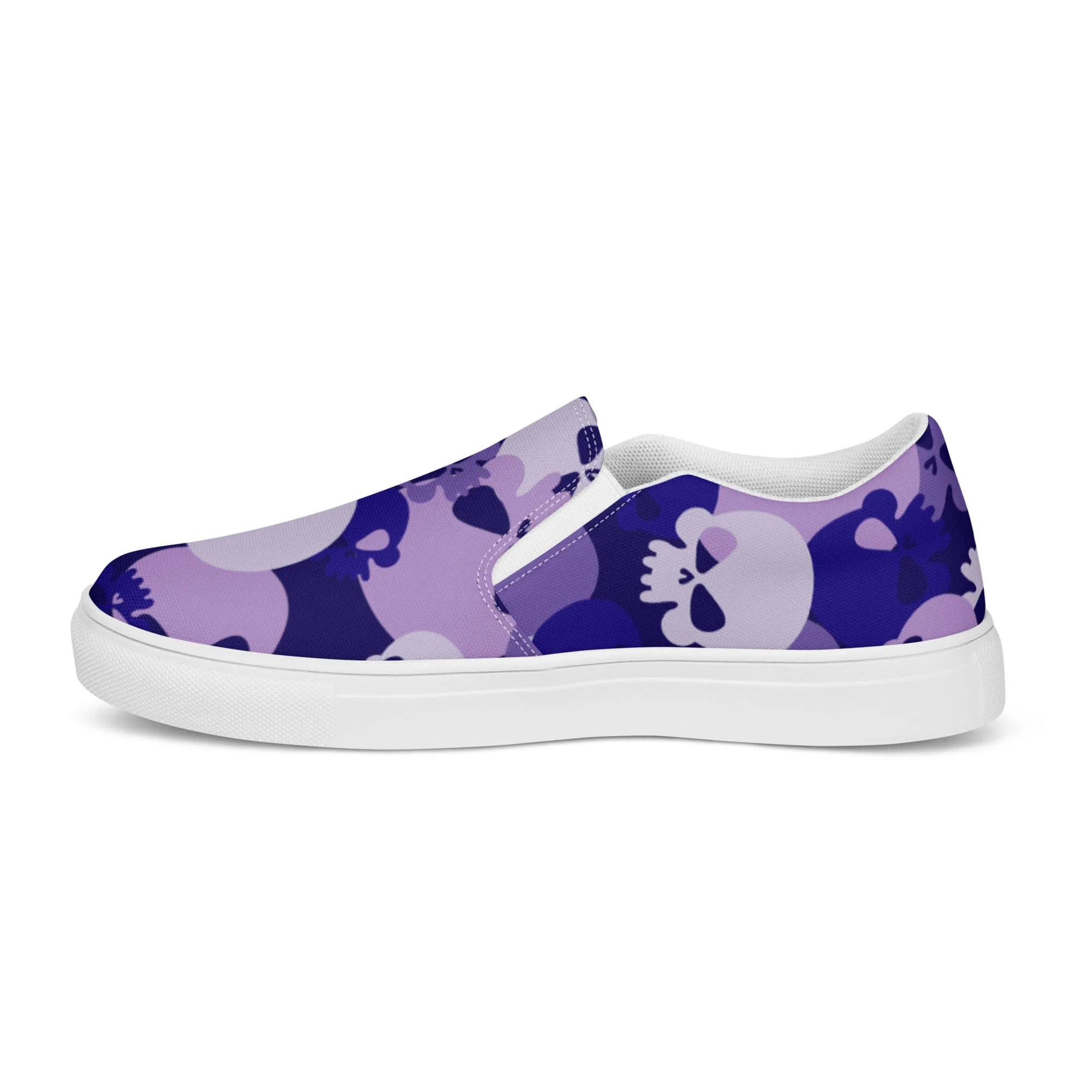 Women’s Purple Skull Slip-on Canvas Shoes
