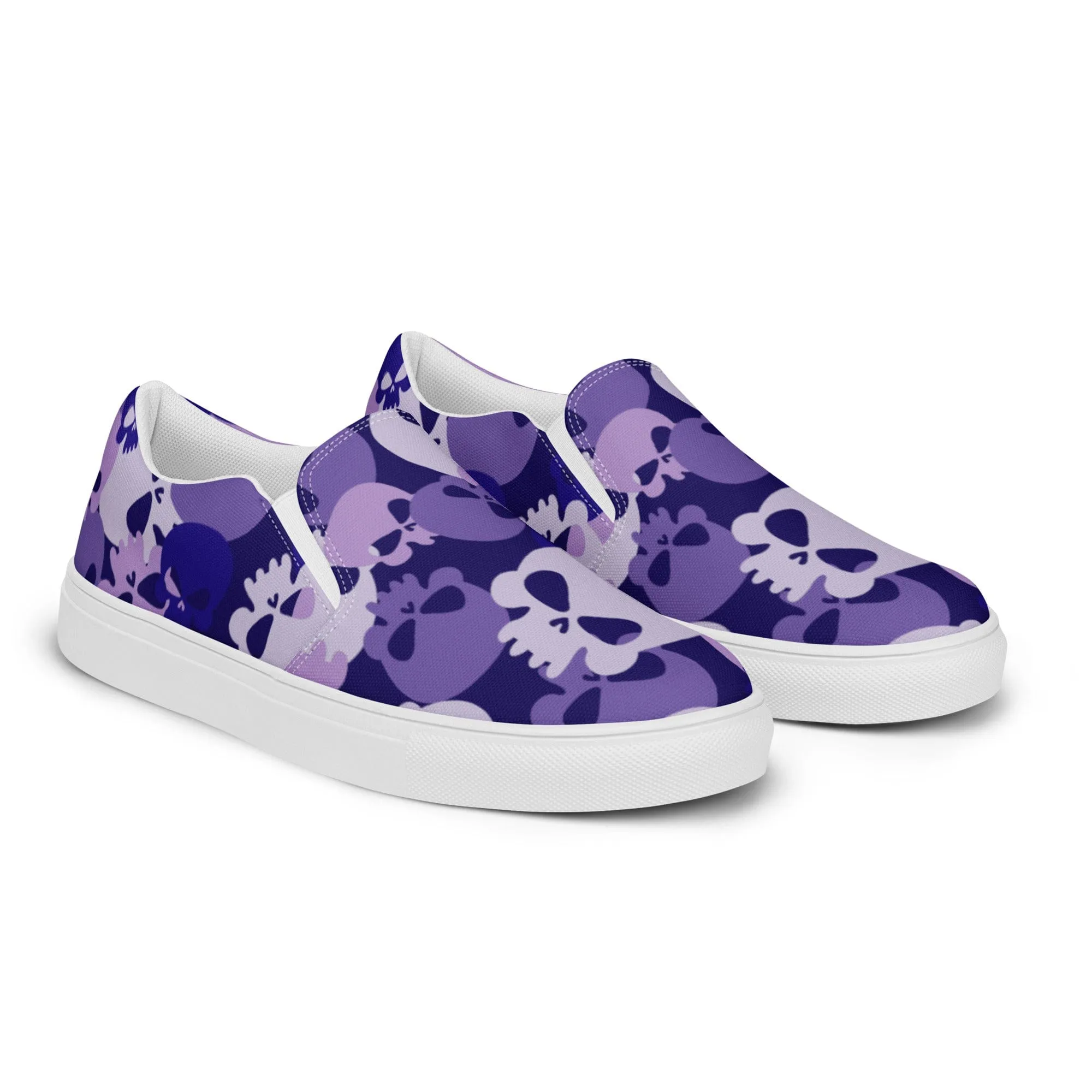 Women’s Purple Skull Slip-on Canvas Shoes