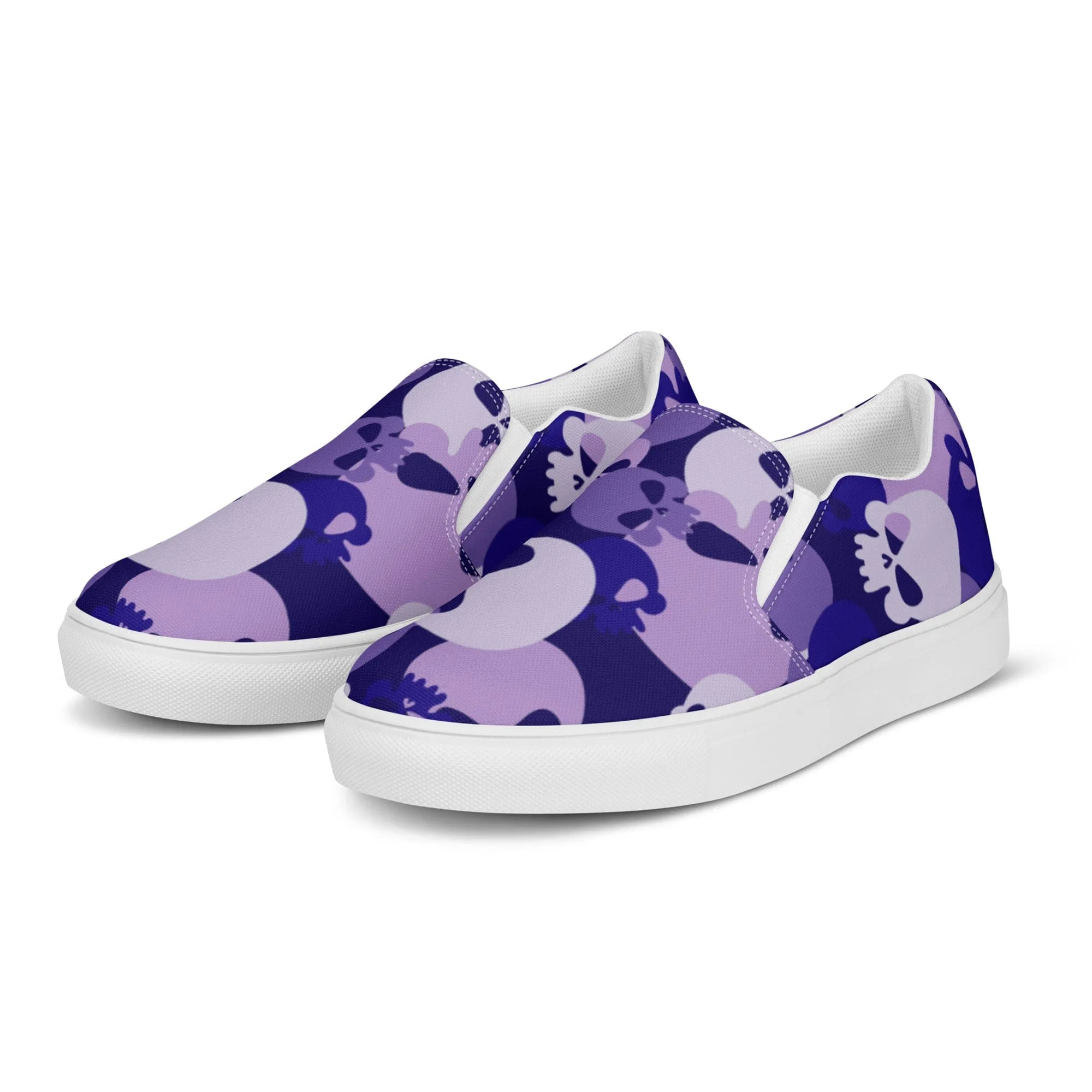 Women’s Purple Skull Slip-on Canvas Shoes