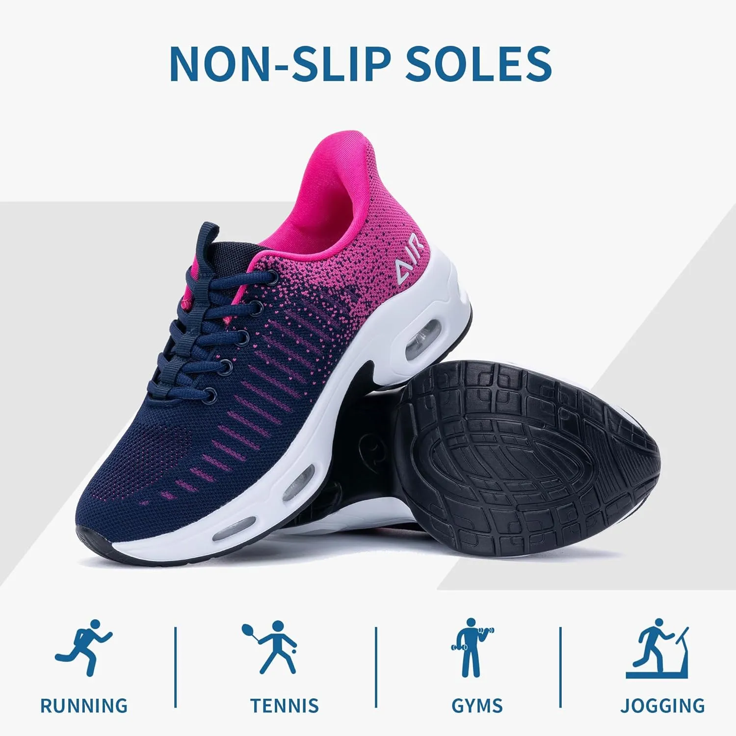Womens Running Shoes Air Tennis Sneakers Slip On Athletic Shoes for Walking Gym Fitness