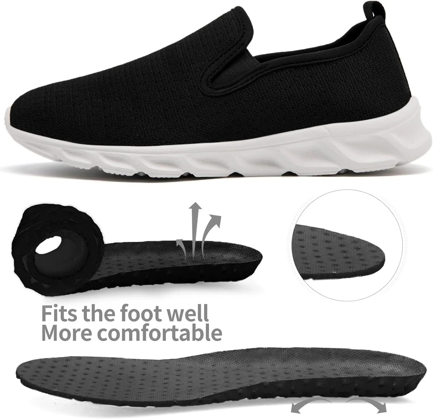 Womens Running Tennis Walking Gym Slip on Shoes Athletic Sneakers Workout Fitness Hiking Shoe