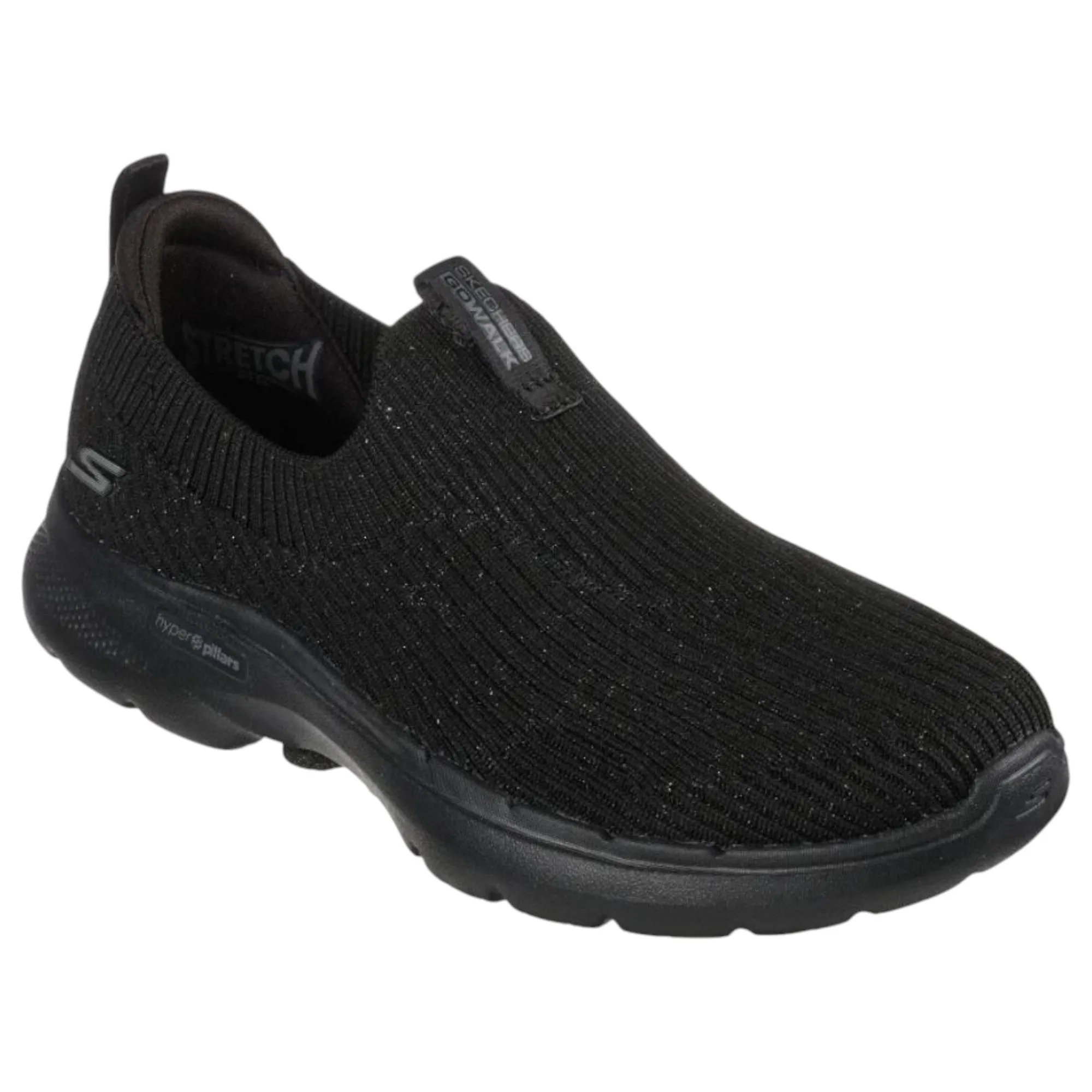 Womens Skechers Go Walk 6 - Ocean Crystal Black/Black Walking Sport Shoes