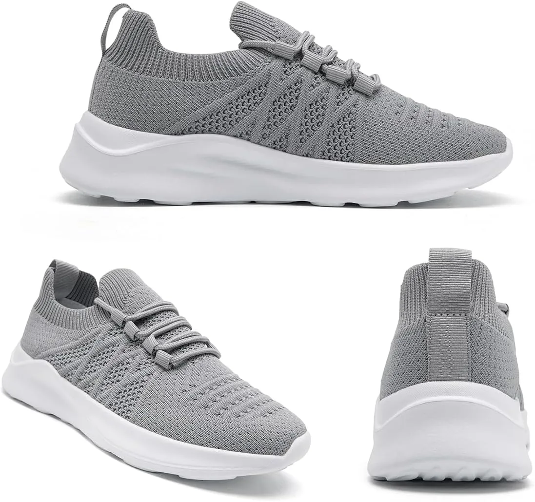 Womens Walking Shoes Tennis Slip On Sneakers Running Sport Workout Gym Shoes Athletic Non Slip Breathable Lightweight Fashion Casual Black US 6 to US 11.5