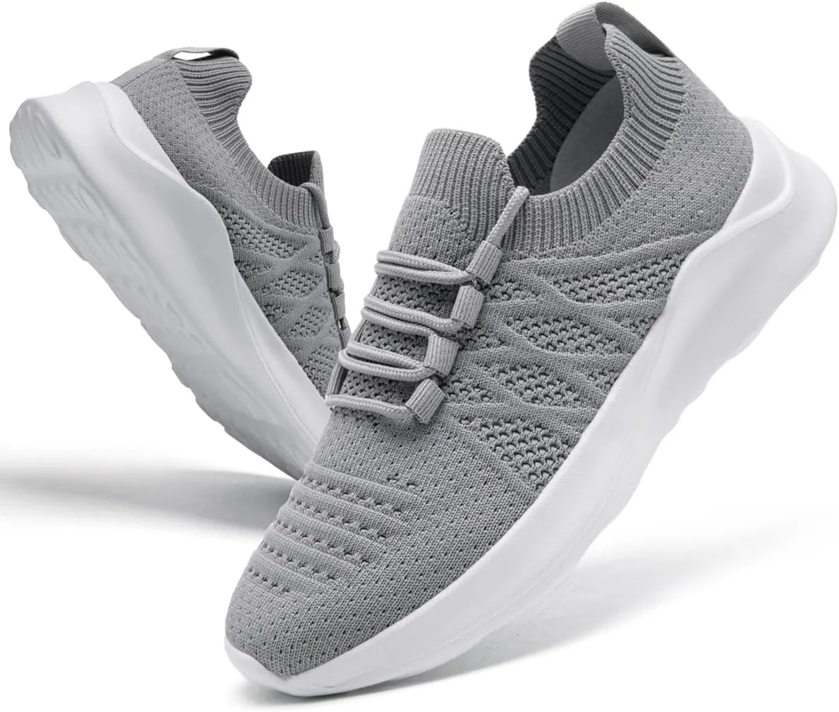 Womens Walking Shoes Tennis Slip On Sneakers Running Sport Workout Gym Shoes Athletic Non Slip Breathable Lightweight Fashion Casual Black US 6 to US 11.5