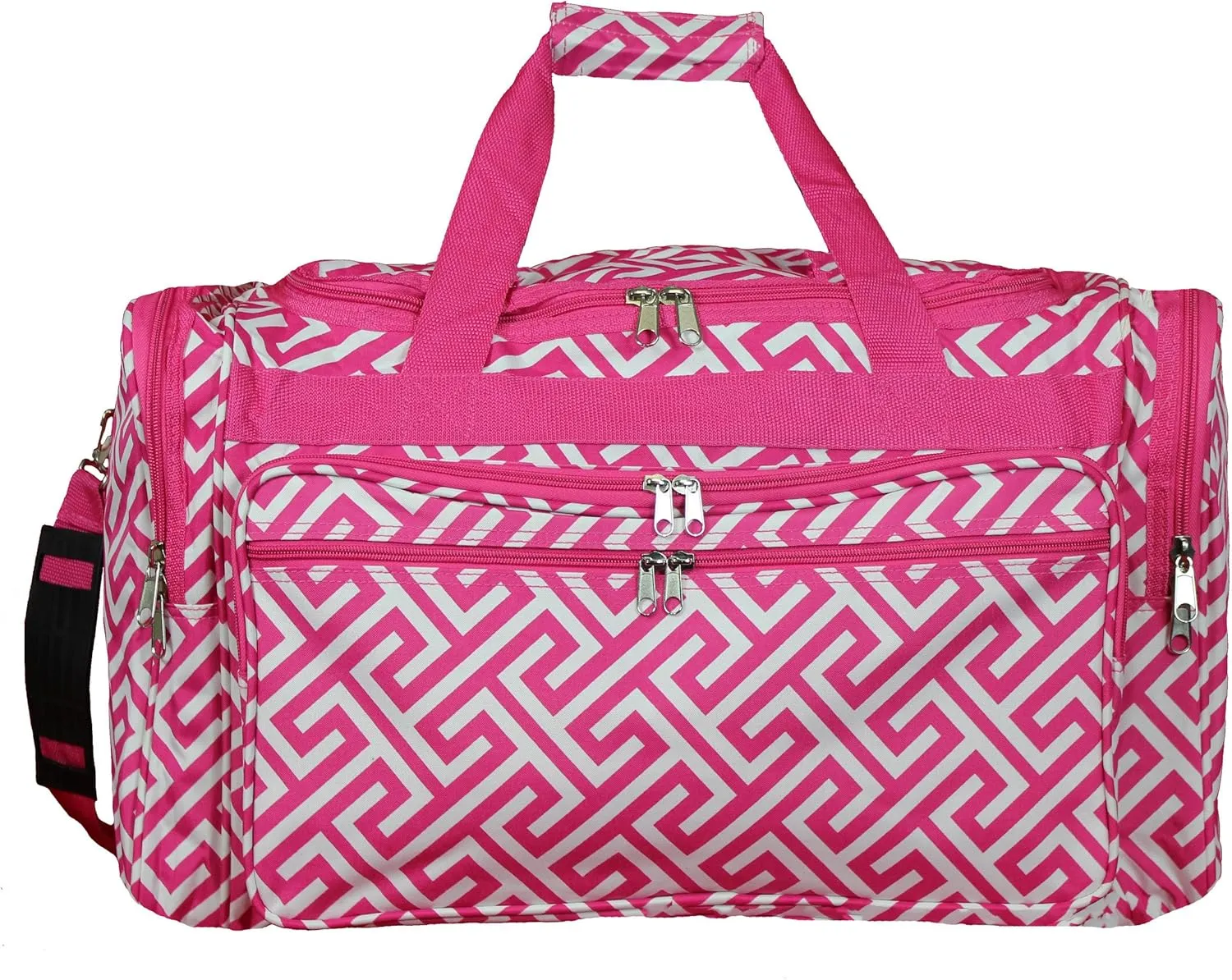 World Traveler Greek Key 22-inch Carry-on Duffle Bag with Adjustable Shoulder Strap