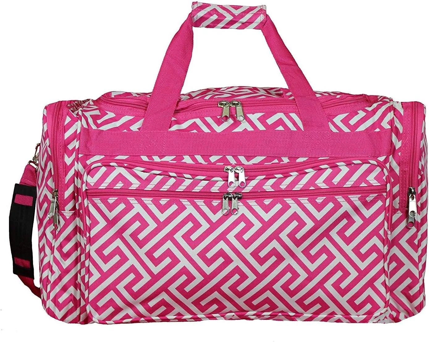 World Traveler Greek Key 22-inch Carry-on Duffle Bag with Adjustable Shoulder Strap