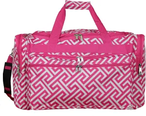 World Traveler Greek Key 22-inch Carry-on Duffle Bag with Adjustable Shoulder Strap