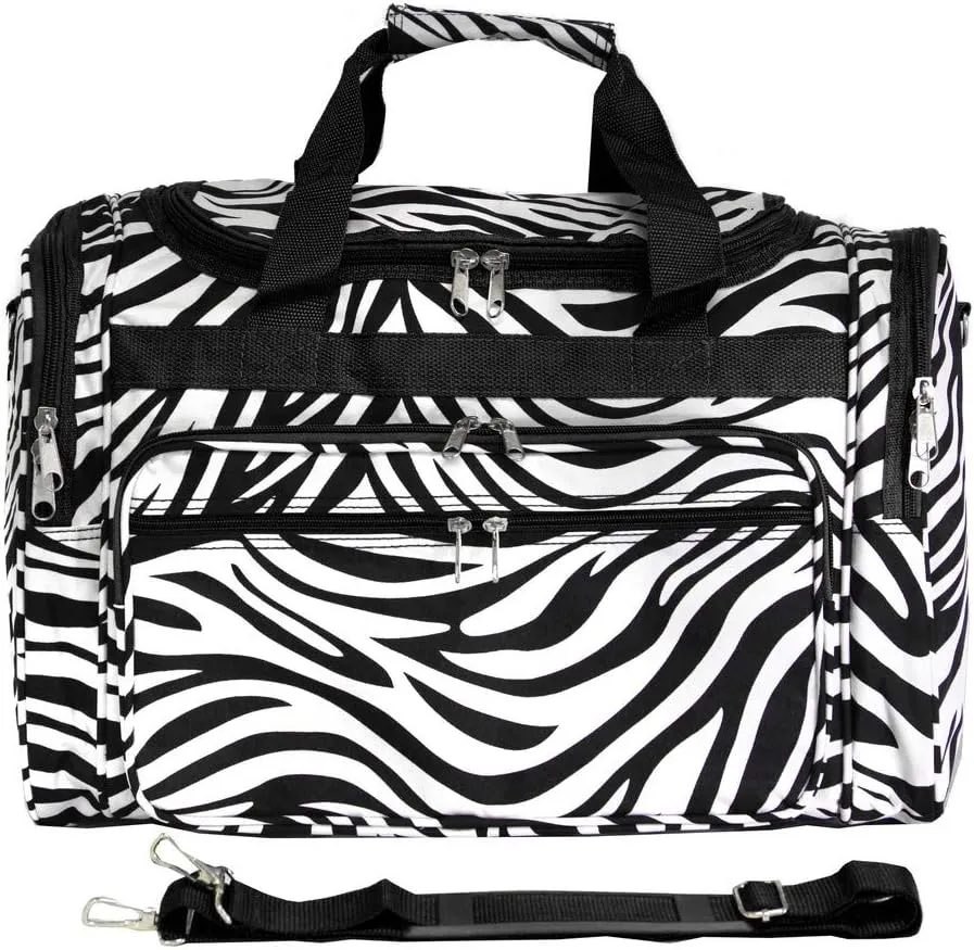 World Traveler Zebra 22-inch Carry-on Duffle Bag with Adjustable Shoulder Strap