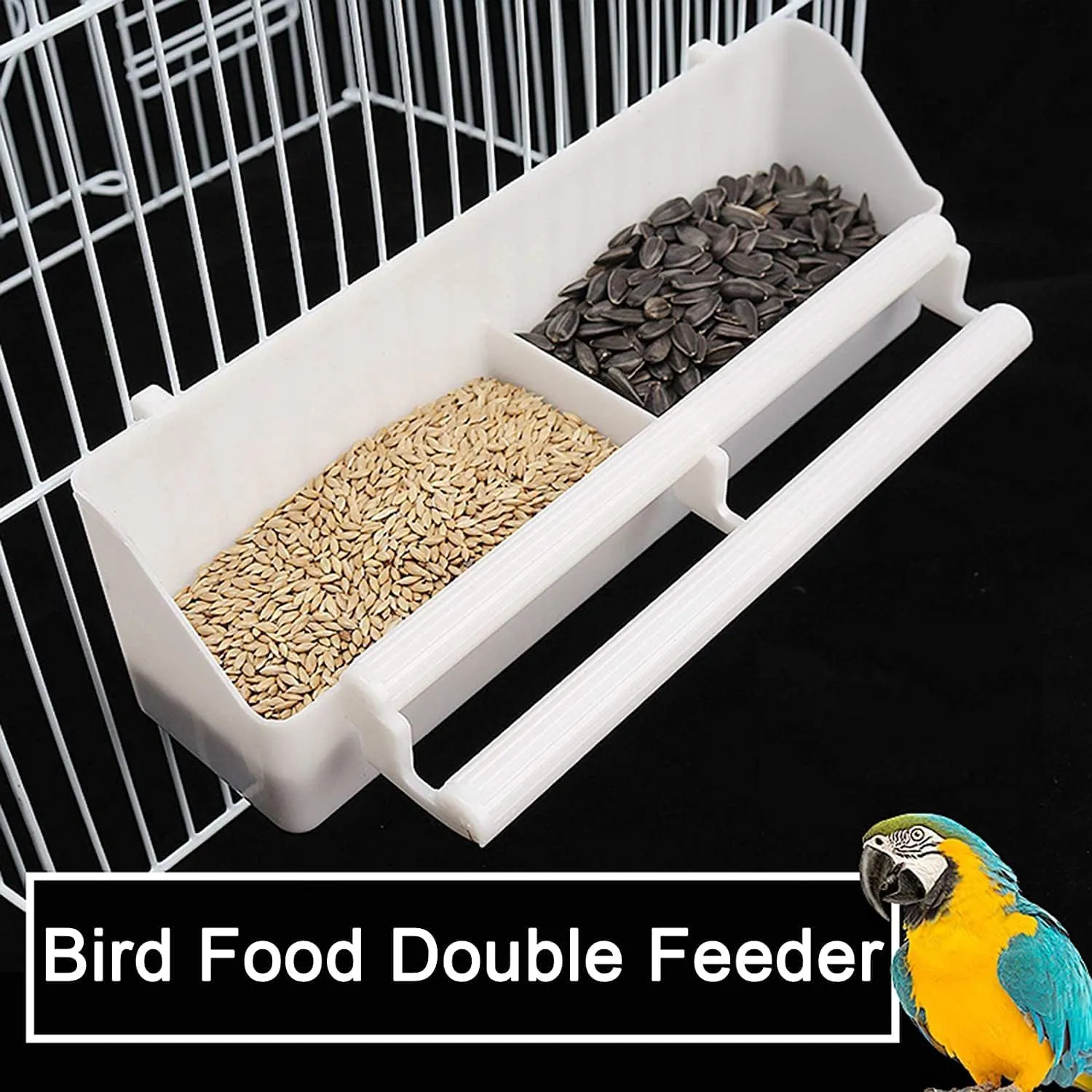 X-Large Double Stacker Wrought Iron Cage Bird Flight Parrot Breeding Breeder Cage Side Breeding Door Easy Clean Pull Out Tray Removable Rolling Stand Cockatiel Conure Canary Aviary Finches Budgies