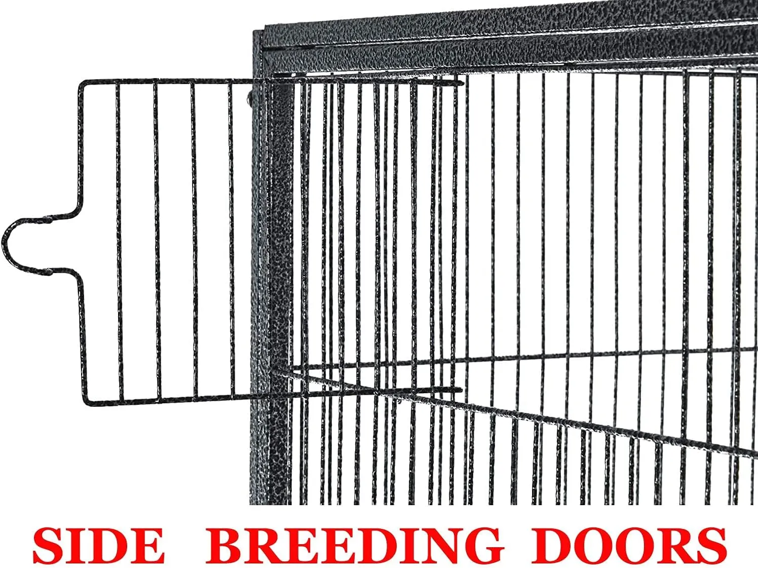 X-Large Double Stacker Wrought Iron Cage Bird Flight Parrot Breeding Breeder Cage Side Breeding Door Easy Clean Pull Out Tray Removable Rolling Stand Cockatiel Conure Canary Aviary Finches Budgies