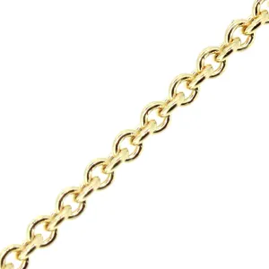 Yellow Gold Cable Chain, 1.3mm, 18" adjustable slide