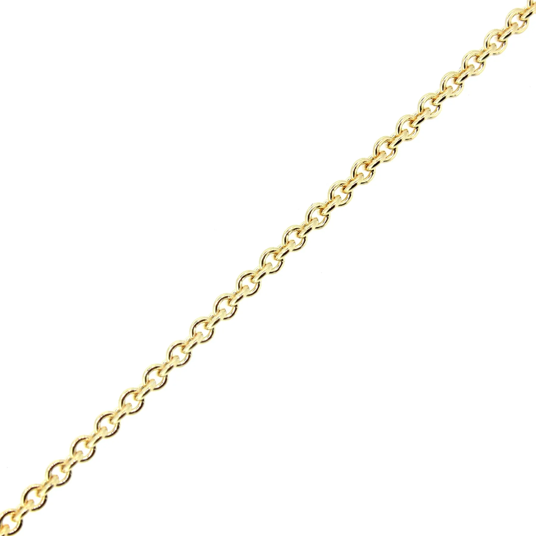 Yellow Gold Cable Chain, 1.3mm, 18" adjustable slide