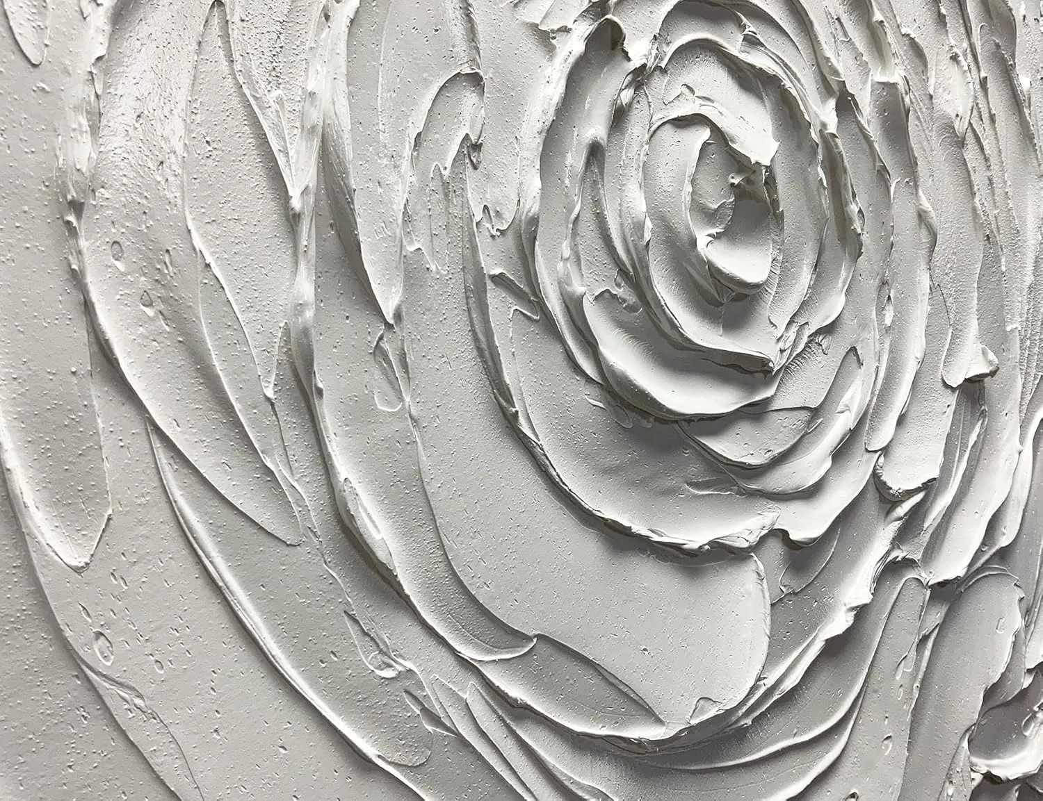 Yika Art Canvas Paintings, Wall Art Thick Texture Modern Gorgeous Abstract Hand Painted Abstract Oil Painting on Canvas Modern Wall Art Decor White Flower 30x45 inches