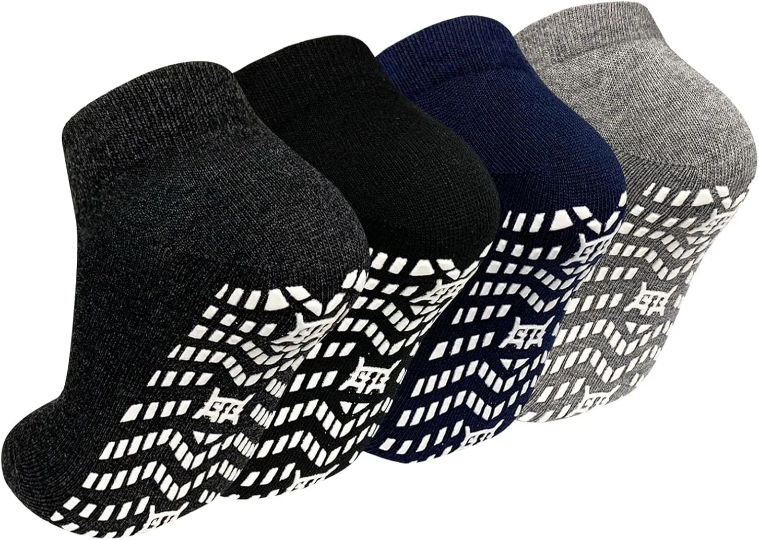 ZAKASA Non-Slip Grip Socks for Men: Non Skid Grippy Socks Anti Slip Gripper for Elderly Hospital Yoga Pilates