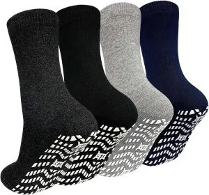 ZAKASA Non Slip Grip Socks - Non Skid Crew Grippy Socks for Men Women Anti Slip Grippers for Elderly Hospital Yoga Pilates
