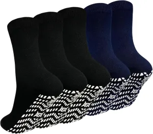 ZAKASA Non Slip Grip Socks - Non Skid Crew Grippy Socks for Men Women Anti Slip Grippers for Elderly Hospital Yoga Pilates
