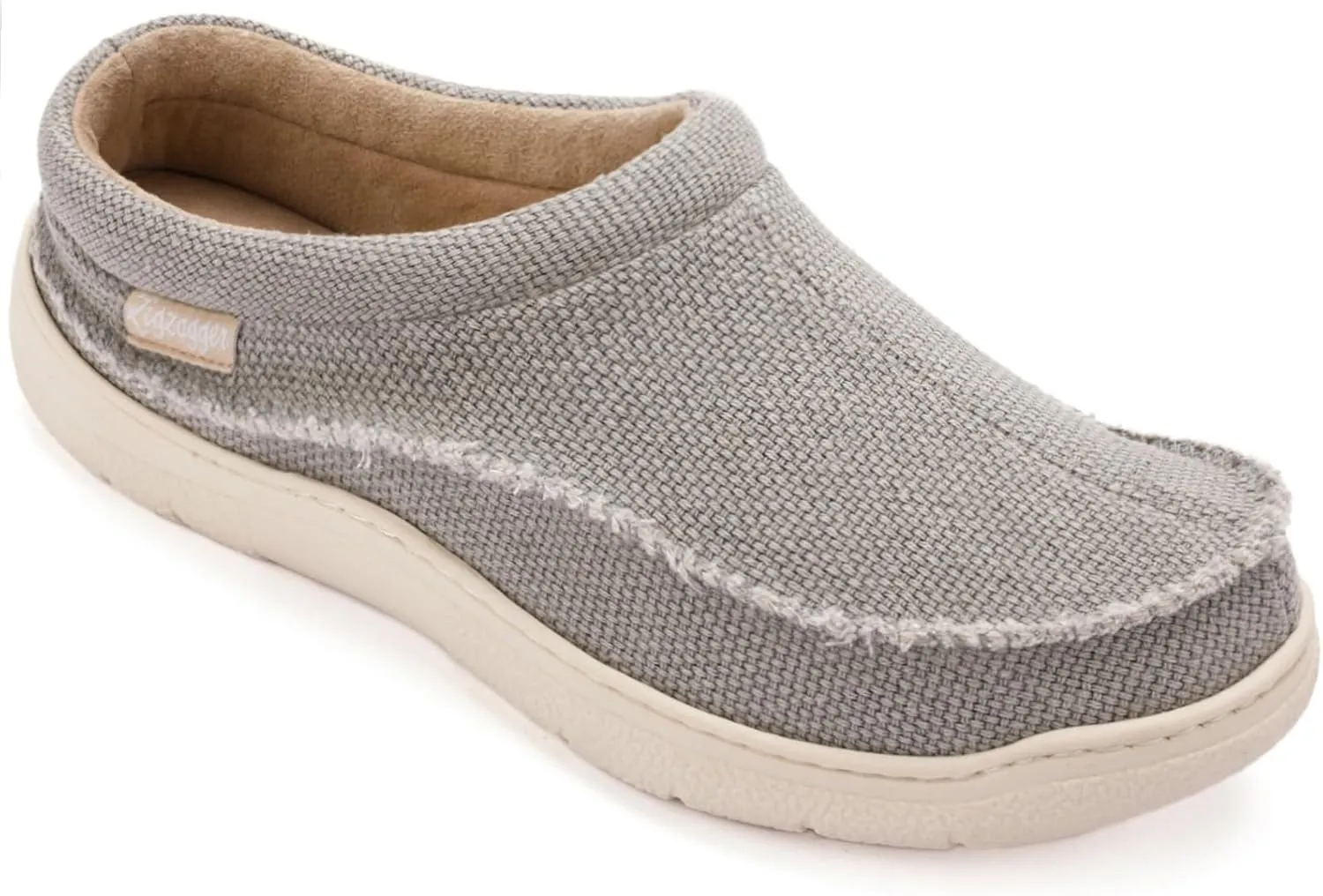 Zigzagger Mens Canvas Slip on House Slippers Indoor Outdoor